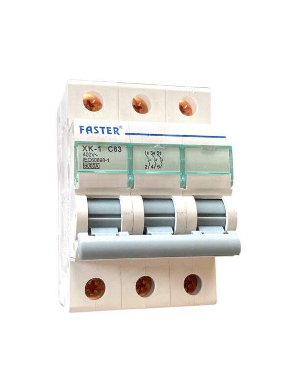 3pole AC faster circuit breaker 63A